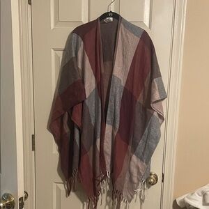 Woolrich Brown and Cream Checkered Shawl